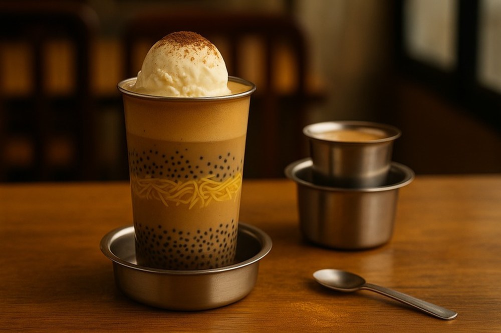 Chukku Kappi Filter Coffee Falooda, made with EcoNfuse Chukku Kappi Blend liquid spice extract