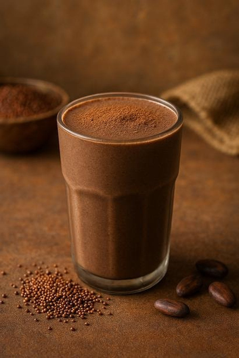 Cinnamon Ragi Cocoa Drink, made with EcoNfuse Cinnamon Vanilla liquid spice extract