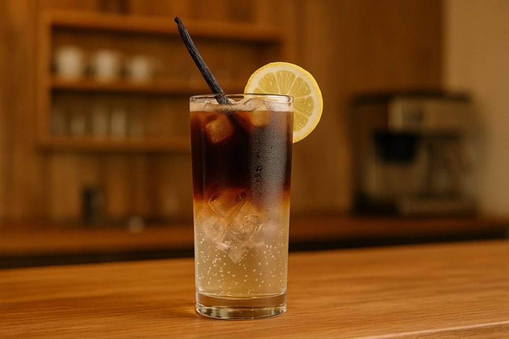Cinnamon Vanilla Cold Brew Tonic, made with EcoNfuse Cinnamon Vanilla liquid spice extract