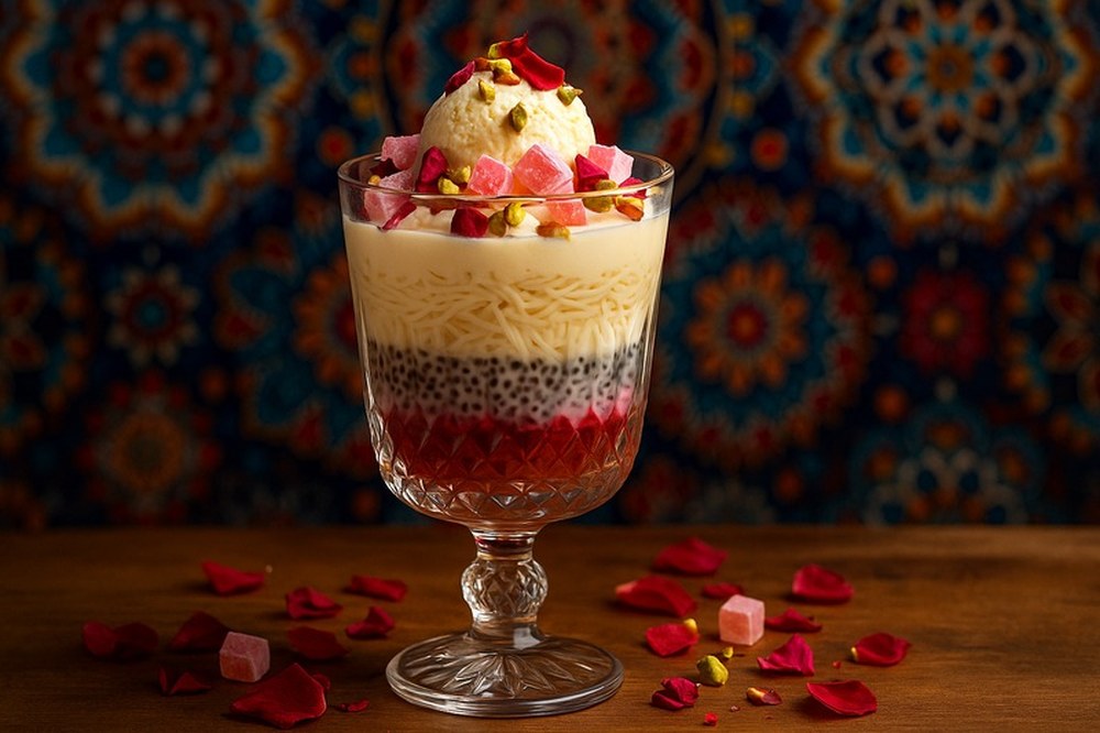 Cinnamon Vanilla Horchata Falooda, made with EcoNfuse Cinnamon Vanilla liquid spice extract