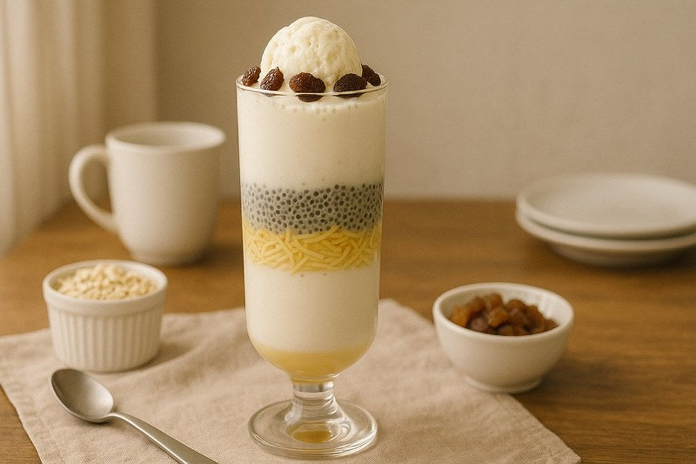 Cinnamon Vanilla Oats & Honey Falooda, made with EcoNfuse Cinnamon Vanilla liquid spice extract