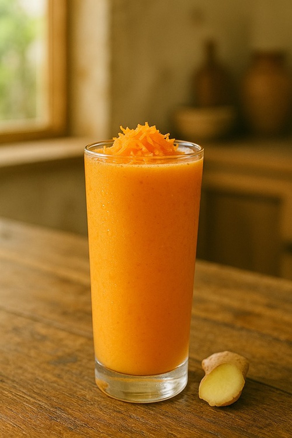 Ginger Lemon Carrot Protein Shake, made with EcoNfuse Ginger Lemon liquid spice extract