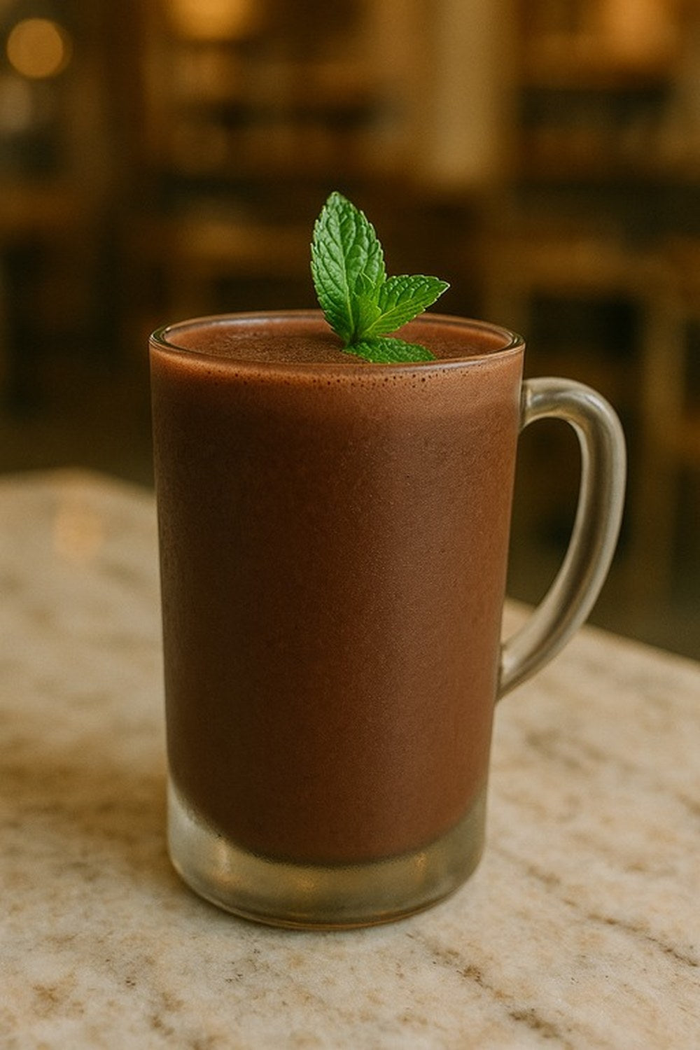Pudina Chocolate Mint Protein Shake, made with EcoNfuse Fresh Pudina liquid spice extract