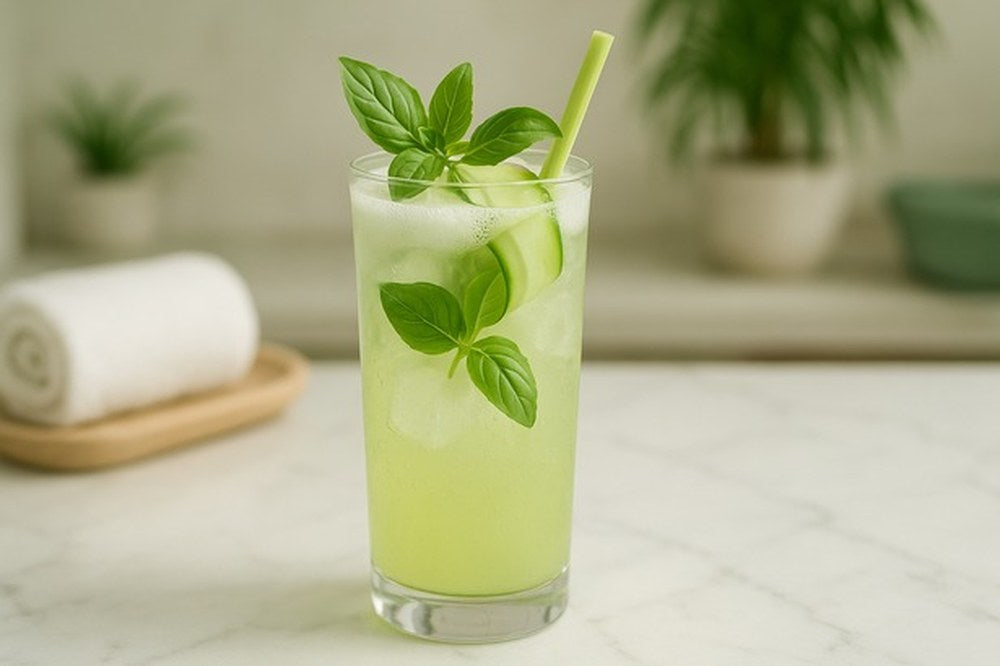 Pudina Cucumber Sparkler, made with EcoNfuse Fresh Pudina liquid spice extract