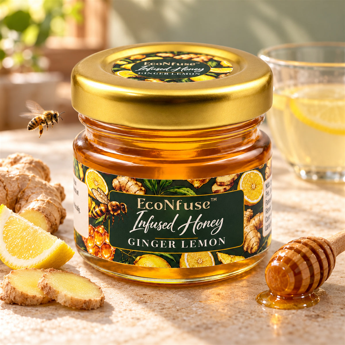 Ginger Lemon Infused Honey, 40 g
