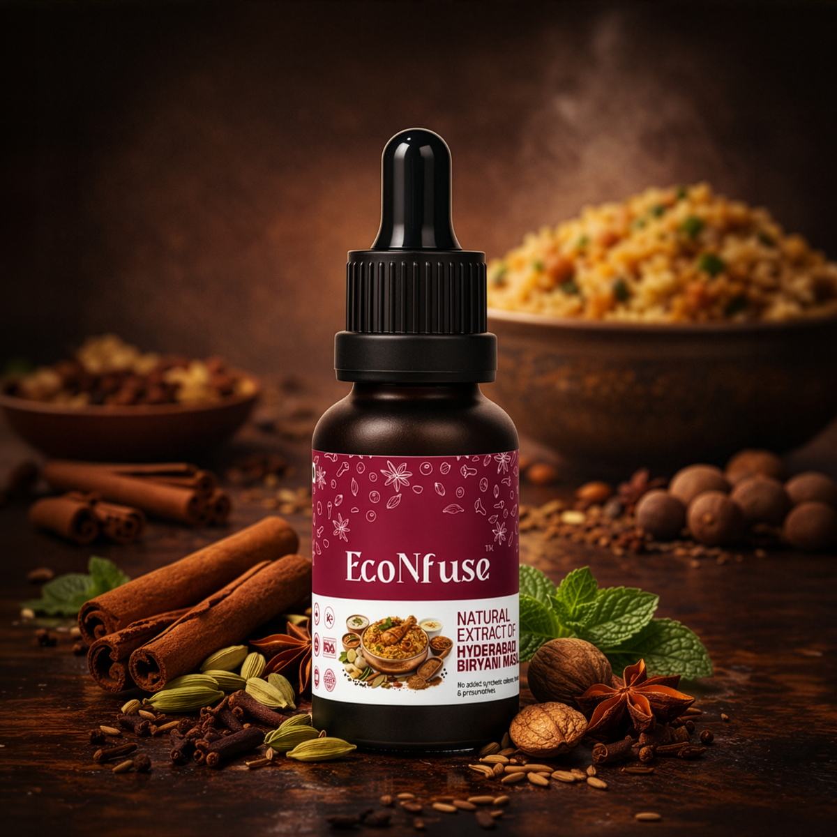 Hyderabadi Biriyani Masala liquid extract bottle