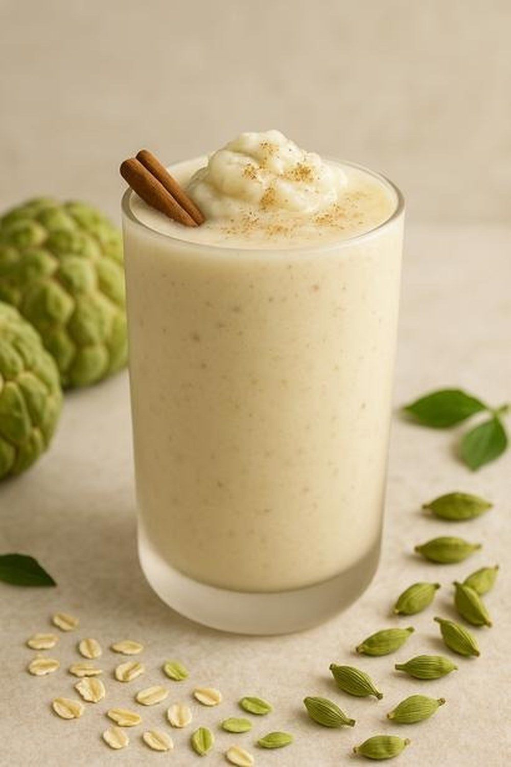 Cardamom Custard Apple Smoothie, made with EcoNfuse Cardamom liquid spice extract