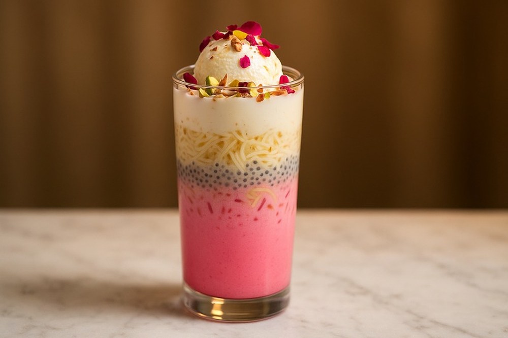 Cardamom Royal Rose Falooda, made with EcoNfuse Cardamom liquid spice extract