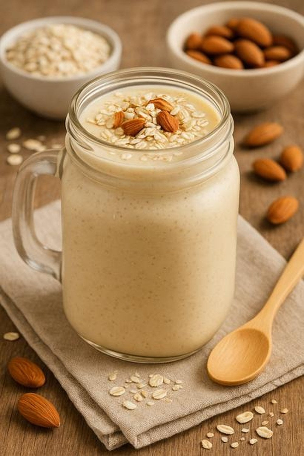 Cinnamon Vanilla Oats Almond Breakfast Smoothie, made with EcoNfuse Cinnamon Vanilla liquid spice extract