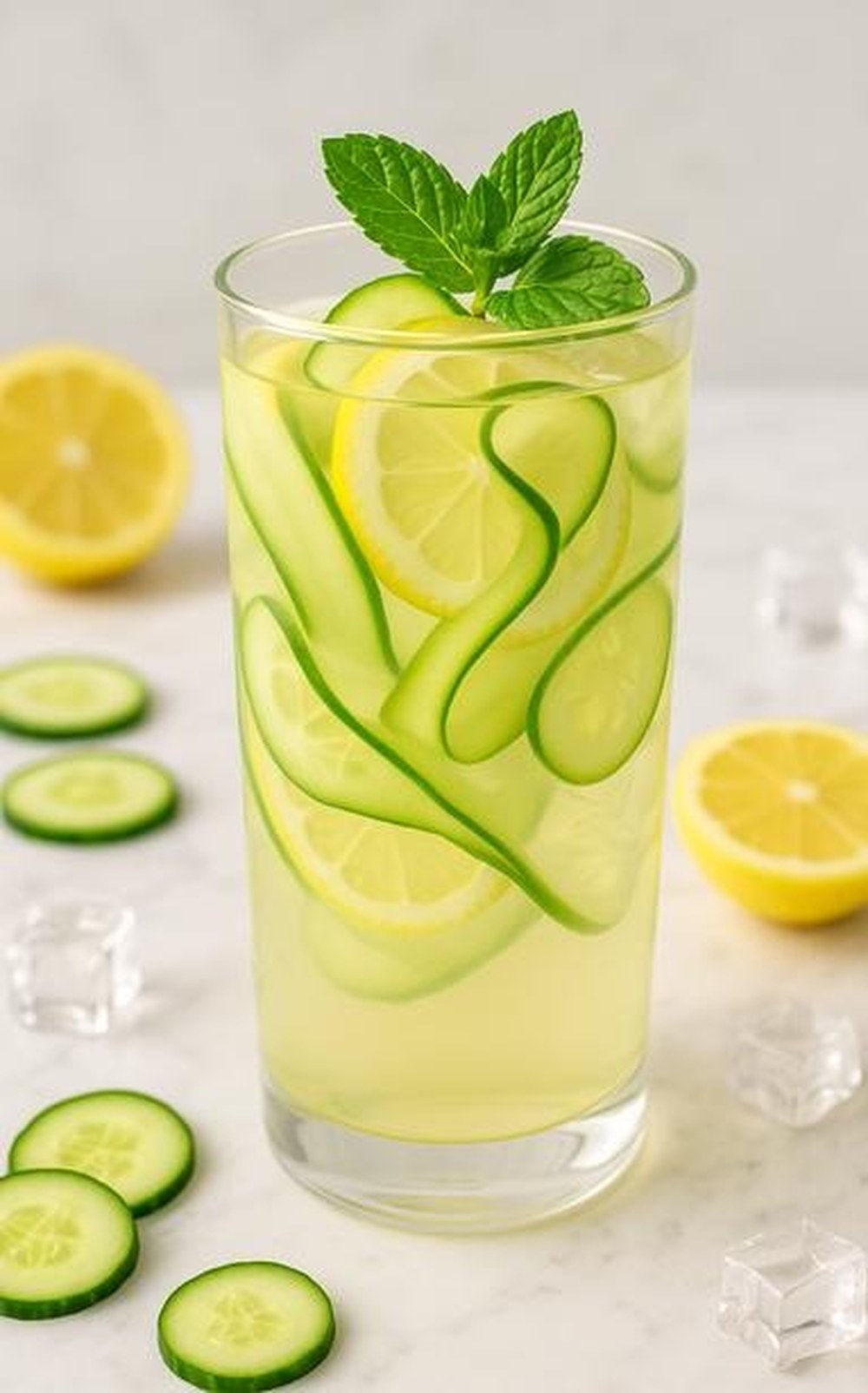Citrus Mint Lemon Cucumber Cooler, made with EcoNfuse Citrus Mint Blend liquid spice extract