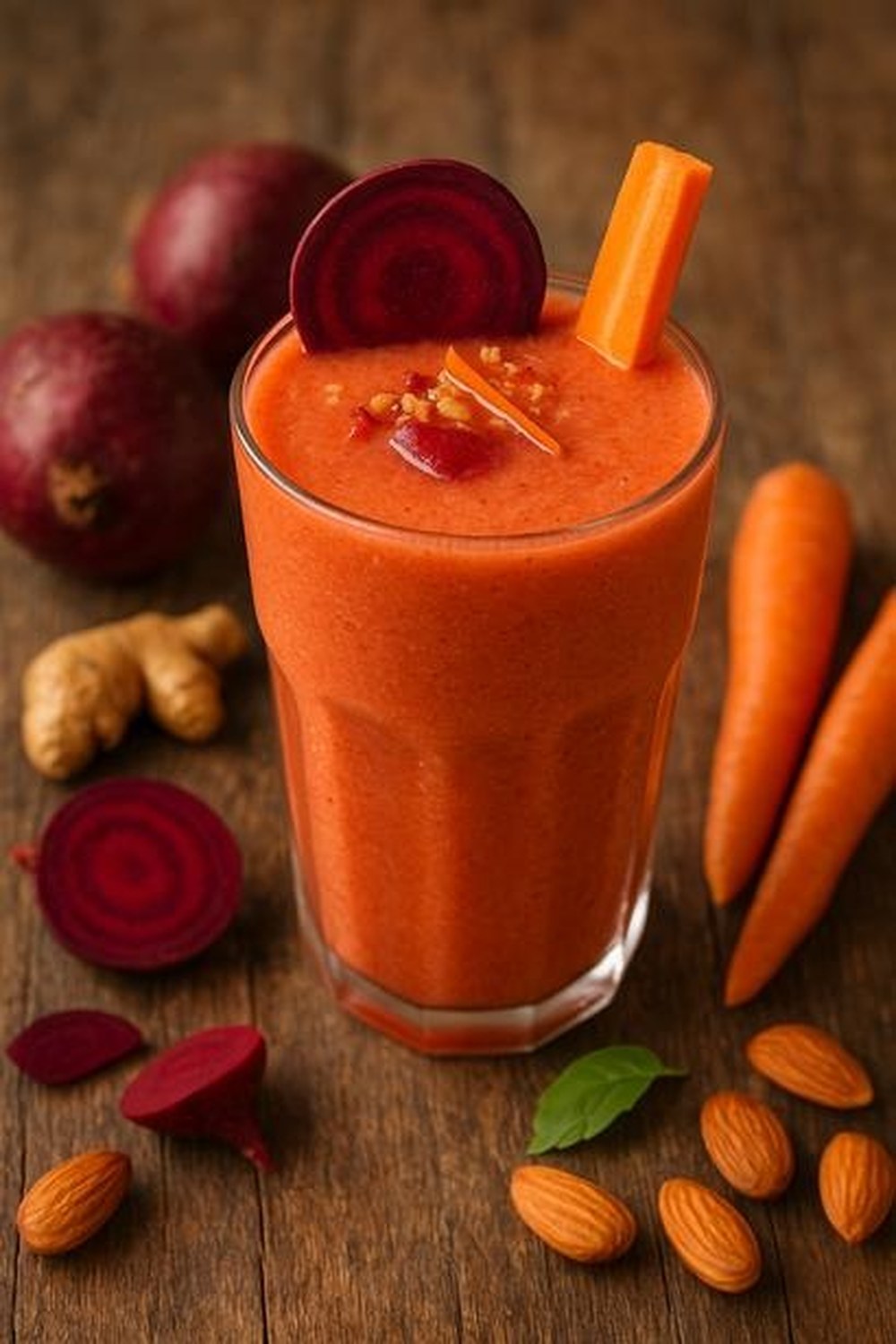 Ginger Lemon Beetroot Carrot Smoothie, made with EcoNfuse Ginger Lemon liquid spice extract