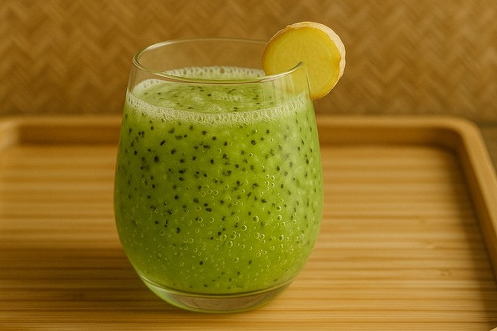 Ginger Lemon Kiwi Twist, made with EcoNfuse Ginger Lemon liquid spice extract
