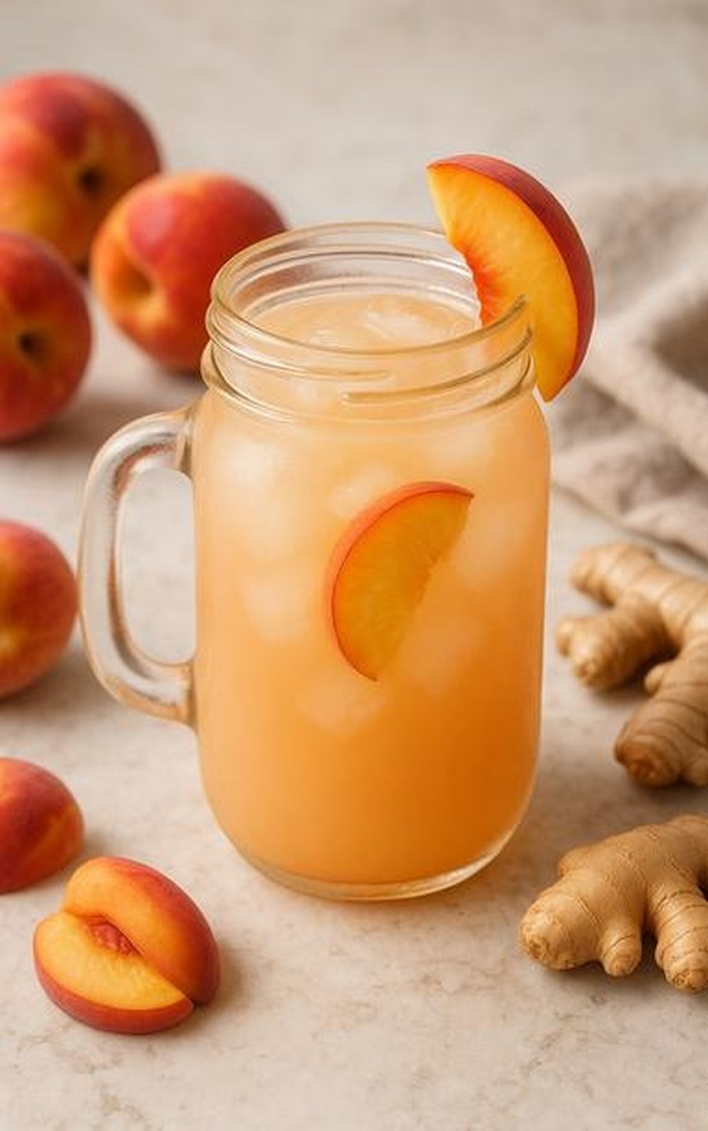 Ginger Lemon Peach Cooler, made with EcoNfuse Ginger Lemon liquid spice extract
