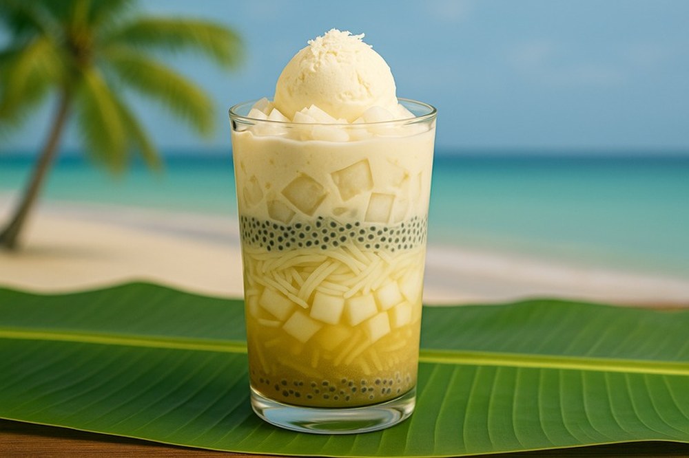 Lemongrass Thai Coconut Falooda, made with EcoNfuse Lemongrass Citrus Blend liquid spice extract